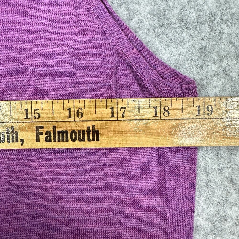 Eileen Fisher Knit Tank Top Women M Purple Merino Wool Italian Yarn Quiet Luxury - Picture 7 of 11